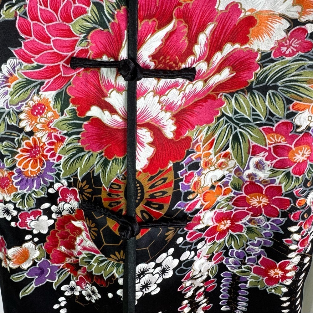 Grace Chang Silk Jacket Black Floral Size S - Picture 7 of 9